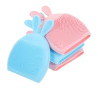 GOOHOCHY 4pcs Silicone Face Scrubber Brush Set for Facial Cleansing and Comfortable Face Massage Small Size Suitable for Dry and Delicate Skin Assorted Colour for Daily Skincare
