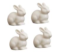 GOOHOCHY 4pcs Simulation Rabbit Adornments Desktop Ornaments Ceramic Crafts for Decor Easter Decorations for Tree Happy Easter Decorations Garden Rabbit Decor