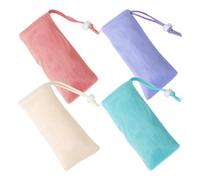 GOOHOCHY 4pcs Slip-resistant Soap Foaming Bags with Drawstring Pe Mesh Soap Bags for Shower and Body Cleaning Suitable for Travel and Outdoor Use