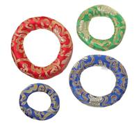 GOOHOCHY 4pcs Tibetan Singing Bowl Cushions Set, 10/12/14/16cm Round Ring Base for Meditation, Buddhist Instruments, Yoga and Mindfulness Practice, Random Color