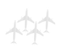GOOHOCHY 4pcs Tidy Airplane Model: Plastic Miniature Planes Realistic White Airport Architectural Sand Table Accessories For Decoration And Display