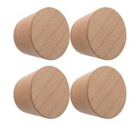 GOOHOCHY 4Pcs Wooden Ski Holder Wall Mounted Vertical Rack for Snowboard | Beechwood Khaki Finish, Mounting Hardware Included, Indoor Room Storage, Universal Fit for Skiboard Use