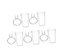 GOOHOCHY 5 Sets Pegboard Organizer of Transparent Hanging Cups with Hooks for Home Garage Kitchen and Craft Storage for Tools and Accessories