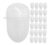 GOOHOCHY 50pcs Thickened White Bait Ball Fishing Feeder Holder Hollow Design for Eel Crab Lobster Shrimp Fishing Cage Supplies Bait Release for Freshwater and Saltwater Anglers