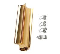 GOOHOCHY 5pcs Electric Guitar Slide Round Nose Solid Metal Tone Bar Stainless Steel Guitar Slide Fingertip Metal Picks for Playing Accessories for Blues and Country Music