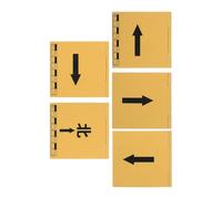 GOOHOCHY 5pcs L-shaped Yellow Directional Arrows for Floor with Matte Abs Material, Foldable Design and Integrated Guidance, for Hospitals and Evidence Scene Investigation