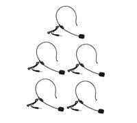 GOOHOCHY 5pcs Microphone Headset Voice Amplifier Plastic Omnidirectional 3.5mm Thread Head Flexible Wired Mic for Accompaniment Singing and Teaching, Easy to Carry