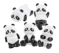 GOOHOCHY 5pcs Miniature Resin Panda Figurines Cute Animal Cake Decorations Adorable Panda Ornaments for DIY Projects Fridge Magnets Car Decor and More