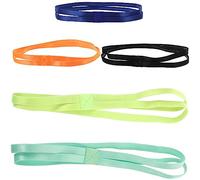GOOHOCHY 5Pcs Non Slip Elastic Gym Headbands for Unisex Sports Yoga Sweatbands Fluorescent for Exercise and Everyday Wear