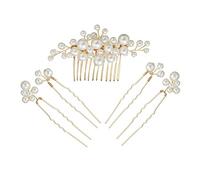 GOOHOCHY 5pcs Pearl Bridal Hair Comb Hairpins for Wedding, Alloy Material with Stable Structure and Elegant Appearance, Gift for Female Friends and Daily Haircuts