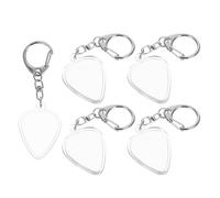 GOOHOCHY 5pcs Transparent Guitar Pick Keychain Holder with Antiscratch Storage Box for Acoustic Electric Guitars Portable Clear Plectrum Organizer Case for Musicians the Go