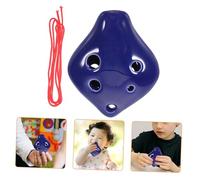 GOOHOCHY 6-Hole Ceramic Ocarina Mini Instrument Lanyard Bright Colour Simple Design Suitable for Children and Beginners