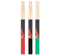 GOOHOCHY 6 Pcs 5A Maple Non-Slip Drumsticks Wooden Percussion Sticks Set for Drummers Beginners Adults with Random Colour - Professional Drum Accessories for Practice and Random Color