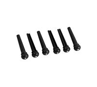 GOOHOCHY 6pcs Black Pom Guitar Bridge Pins with Shell Dot, Classic Vintage Style for Acoustic and Folk Guitars, Strengthen Volume of Sweep Picking, Fits Most Standard Bridge Pins