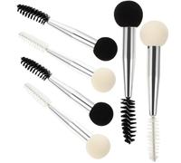 GOOHOCHY 6pcs Double-ended Eyebrow Brush Sponge and Eyelash Brush Kit with Aluminum Handle, Nbr Latex Sponge, Nylon Bristles Suitable for Most Cosmetics, for Graduation Time Makeup