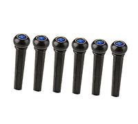 GOOHOCHY 6pcs Guitar String Fasteners Guitar Bridge Pins and Saddle Screws for Black Blue Cat Eye