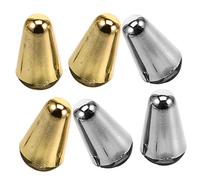 GOOHOCHY 6pcs Guitar Toggle Switch Caps Set Metal Knob Cap for Electric Guitars Compatible with Sq St Style 3-way 5-way Switches Gold and Silver Color