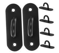 GOOHOCHY 6pcs Heavy Duty Stainless Steel Wall Anchor Hooks for Resistance Bands Wall Mounted Exercise Band Rack for Home Gym Yoga Strength Training and Battle Rope Support Black