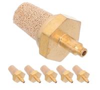 GOOHOCHY 6pcs M5 Brass Fog Machine Copper Filter Nozzles with Bubble Stone Silencer, Universal Oil Tube Air Compressor Muffler for Stage Fog Machine Accessories