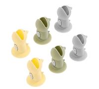 GOOHOCHY 6pcs Portable Travel Toothbrush Case Silicone Mini Dinosaur Toothbrush Protector Covers with Vertical Placement for Dorm Countertop and Travel Use