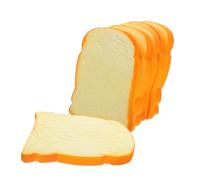 GOOHOCHY 6pcs Realistic Fake Bread Slices PU Material Toast Props for Wedding Party Decoration Kitchen Display Photography Bakery Window Exhibit