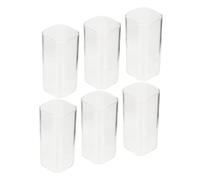 GOOHOCHY 6pcs Square Glass Water Cups 250ml Drinking Tumblers