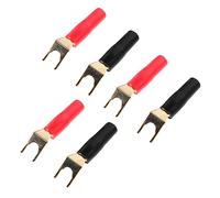 GOOHOCHY 6pcs U-shaped Banana Plugs Plated Audio Jack Adapter for Speaker Signal Transmission Easy Installation Color-coded for Polarity for Audio Equipment Meetings Concerts