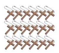 GOOHOCHY 72pcs Mini Wooden Cross Keychains for Crafts with Handcrafted Smooth Hole Design, Rustic Wood Material, for Home Decor and DIY Jewelry Supplies