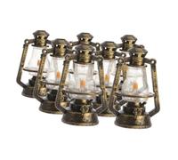 GOOHOCHY 7pcs Mini Kerosene Lamp Set Vintage Dollhouse Retro Oil Lanterns for Micro Landscape and Decorative Table Display Antique Miniature Lanterns for Art Decoration
