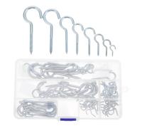 GOOHOCHY 80pcs Carbon Steel Question Mark Hook Assortment Kit with Long Thread Screw Hooks for Hanging Objects Suitable for Home and Garage Use