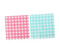 GOOHOCHY 80pcs Party Napkins Vibrant Checkered Paper Tissue with Green Pink Printing Absorbent and Soft for Holiday Wedding Picnic and Anniversary Decorations
