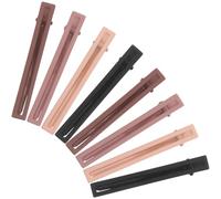 GOOHOCHY 8pcs Brown Duckbilled Hair Clips Set Hollow Metal Hair Barrettes for Candy Color Bobby Pins Stylish for Women