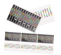 GOOHOCHY 8pcs Guitar Scale Stickers Fretboard Note Decals for Beginners Black Easy Peel Guitar Learning Practice Tool Self-Adhesive PVC Accessories