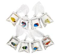 GOOHOCHY 8Pcs Resin Goldfish Charms Random Mixed Colors Water Bag Pendants for DIY Fish Craft Embellishment Ocean-themed Keychain Necklace Jewelry Making