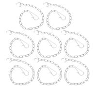 GOOHOCHY 8Pcs Stainless Steel Toilet Flapper Chain Heavy Duty Universal Drain Valve Replacement with Hooks for Bathroom Toilet Flush Pull and Flapper Linkage