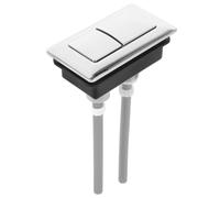 GOOHOCHY Abs Rectangle Dual Push Button for Toilet Water Tank | Two-Button Design, Full or Semi Drainage, Easy to Install, Cuttable Rod
