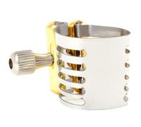GOOHOCHY Adjustable Saxophone Ligature Clip Made of Stainless Steel and Copper with Smooth Surface and Good Texture, Silver Sax Metal Clamp for Alto and Tenor Saxophone Accessories