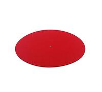 GOOHOCHY Anti-static Turntable Mat Pad Red Vinyl Record Platter Mat Non-slip Wool Pad for Enhanced Sound Quality and Vibration Control Compatible with All Record Players