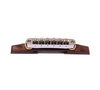 GOOHOCHY Archtop Jazz Guitar Bridge Tailpiece with Gold Roller Saddles Adjustable Metal and Replacement for B Model