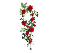 GOOHOCHY Artificial Rose Vine Simulation Plant Red Medium Size 10Cm Flower Head Decorative Silk Flower Indoor Window Display Home Decor