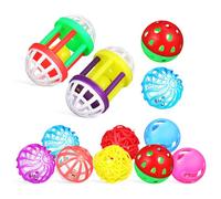GOOHOCHY Bird Chewing Balls 12pcs Plastic Playthings Foraging Grinding for Parrots and Small Birds Birdcage