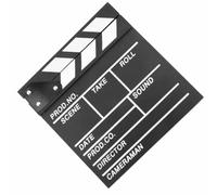 GOOHOCHY Black Wooden Director Clapper Board Movie Clapperboard with Temporary White Balance Feature for Adults and Role Playing and Photography Props