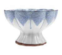 GOOHOCHY Blue Ceramic Retro Flower Pot Planter round Shape for Indoor Or Outdoor Decoration, Creative Appearance Suitable for Store and Other Places, Classic Chinese Style Purple Sand