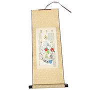 GOOHOCHY Body Diagram Chinese Style Wall Art Scroll Traditional Silk Hanging Picture of Neijing for Decoration Unique Acupuncture Knowledge Display