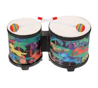 GOOHOCHY Bongo Drum Set for Ages 8-12, 5 6 Inch Handheld Percussion with Sturdy Wood Shell, Forest Pattern Double Bongo Drums for Early Music Education and Beginner Practice