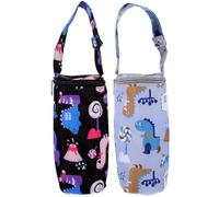 GOOHOCHY Bottle Warmer Thermal Insulated Bag 2Pcs Set with Anti-Falling Sleeve for Stroller Feeding Breastmilk Cooler Pouch Nursing Bottle Carrier