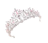 GOOHOCHY Bridal Crystal Tiara Crown Silver Alloy Lightweight Hair Accessory for Weddings and Formal Celebrations
