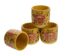 GOOHOCHY Buddhist Offering Cups Practical Round Temple Water Supply Cups Ceramic 4pcs with Finely Polished Edges and Buddha Worship and Home Use Buddha Worship Home Use