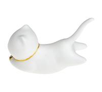 GOOHOCHY Cartoon Cat Ceramic Incense Burner Tea Pet Ornament White Porcelain Incense Holder for Home Indoor Aromatherapy and Sandalwood Stick Holder