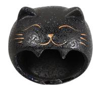 GOOHOCHY Cat Shape Ceramic Ashtray Large Black Cute Decorative Ash Tray for Smokers Indoor Outdoor Home and Patio